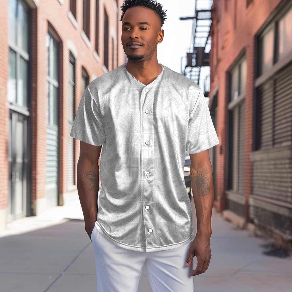 Nigeria Yoruba Osun-Osogbo Festival Baseball Jersey White Lily Lei - African Pride