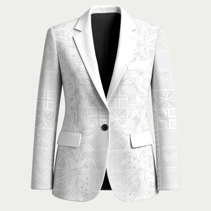 Nigeria Osun-Osogbo Festival Blazer White Lily Lei With Yoruba Pattern