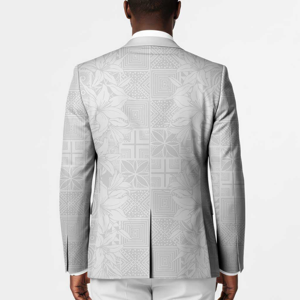 Nigeria Osun-Osogbo Festival Blazer White Lily Lei With Yoruba Pattern