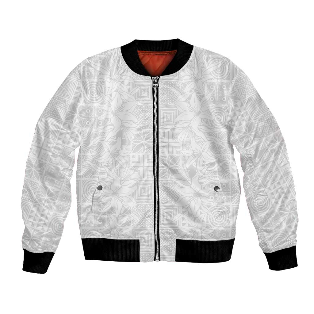 Nigeria Yoruba Osun-Osogbo Festival Bomber Jacket White Lily Lei - African Pride