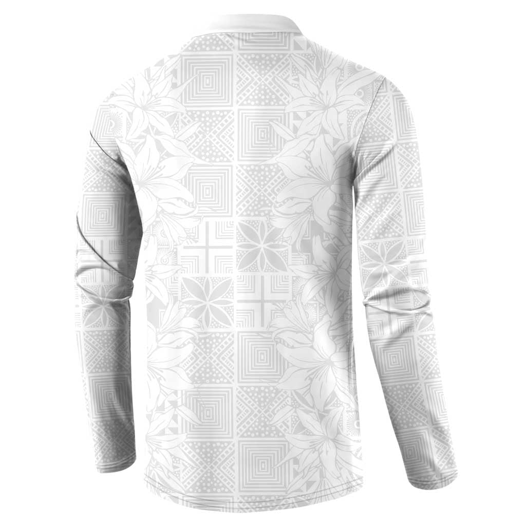 Nigeria Osun-Osogbo Festival Button Sweatshirt White Lily Lei With Yoruba Pattern