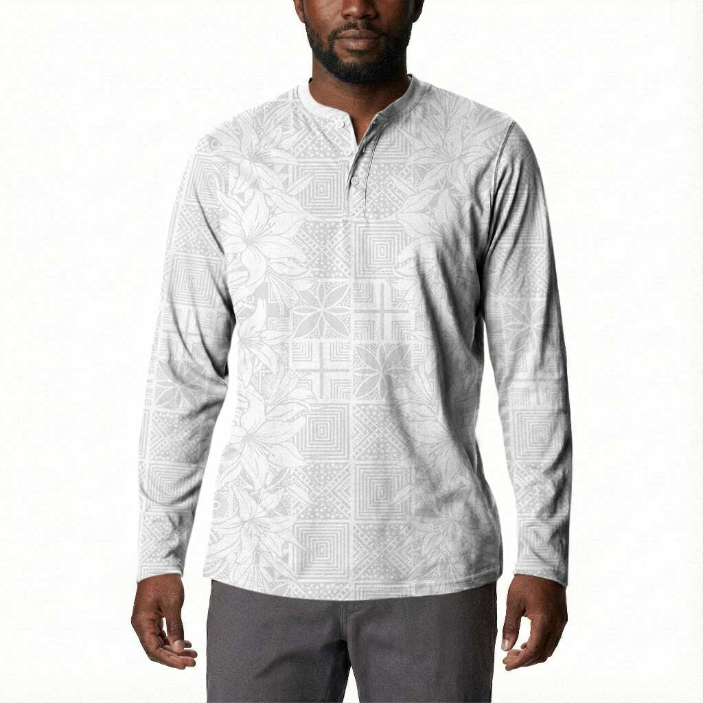 Nigeria Osun-Osogbo Festival Button Sweatshirt White Lily Lei With Yoruba Pattern