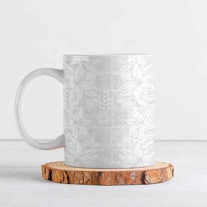 Nigeria Osun-Osogbo Festival Ceramic Mug White Lily Lei With Yoruba Pattern