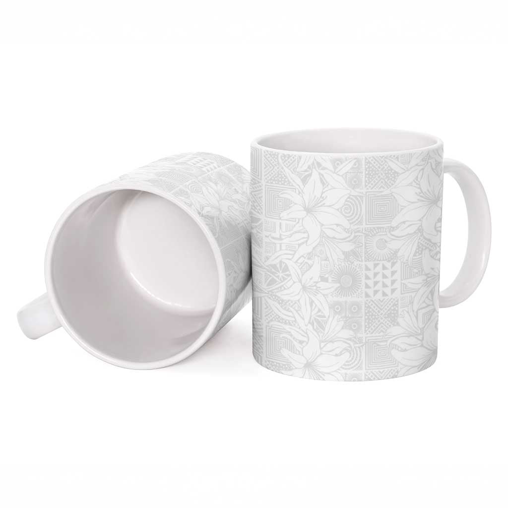 Nigeria Osun-Osogbo Festival Ceramic Mug White Lily Lei With Yoruba Pattern