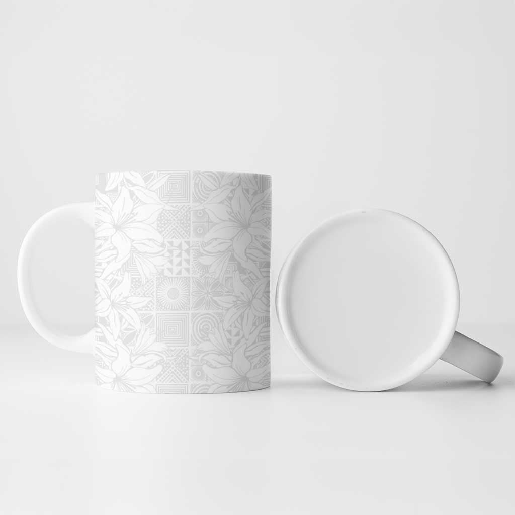 Nigeria Osun-Osogbo Festival Ceramic Mug White Lily Lei With Yoruba Pattern