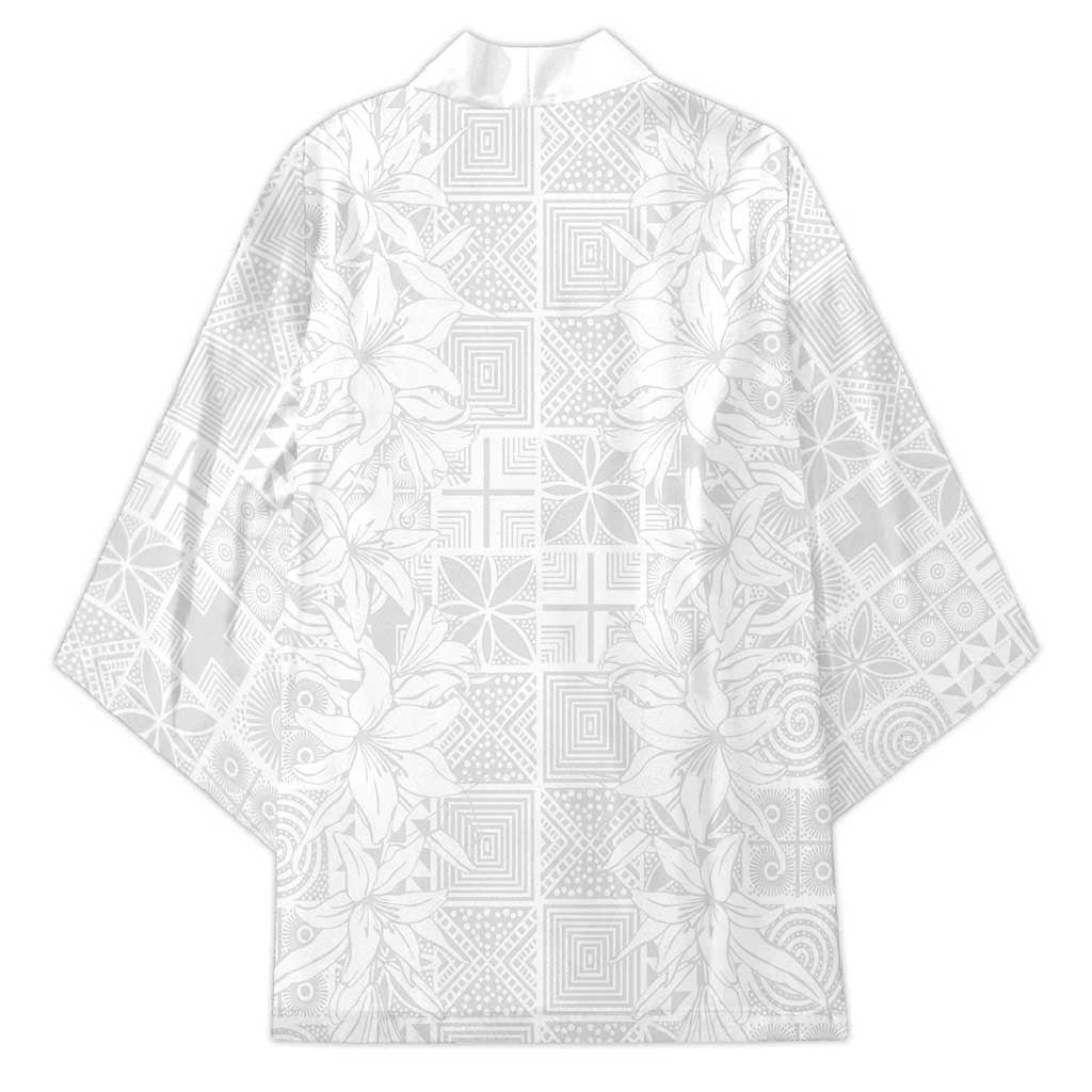 Nigeria Osun-Osogbo Festival Kimono White Lily Lei With Yoruba Pattern