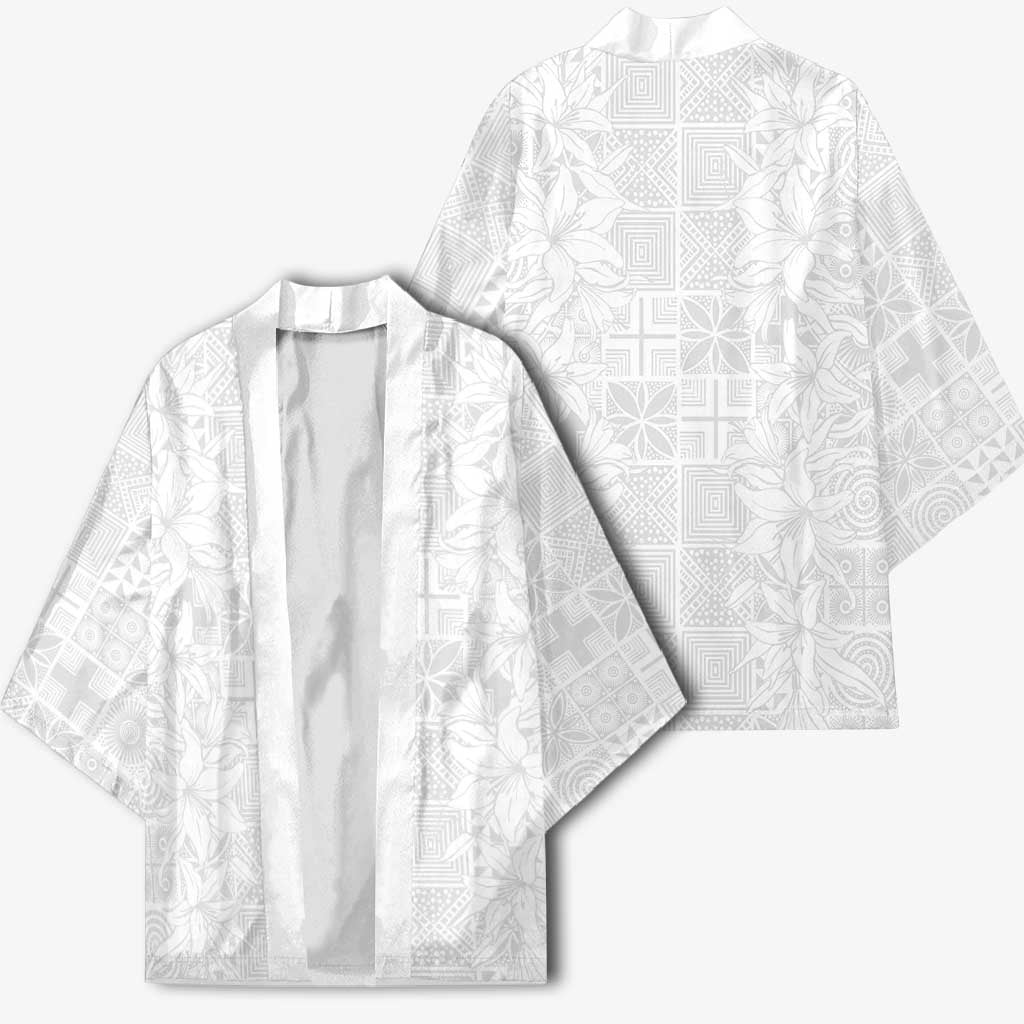 Nigeria Osun-Osogbo Festival Kimono White Lily Lei With Yoruba Pattern