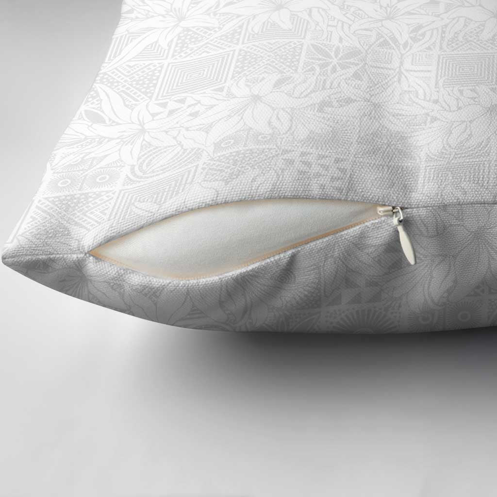 Nigeria Osun-Osogbo Festival Pillow Cover White Lily Lei With Yoruba Pattern