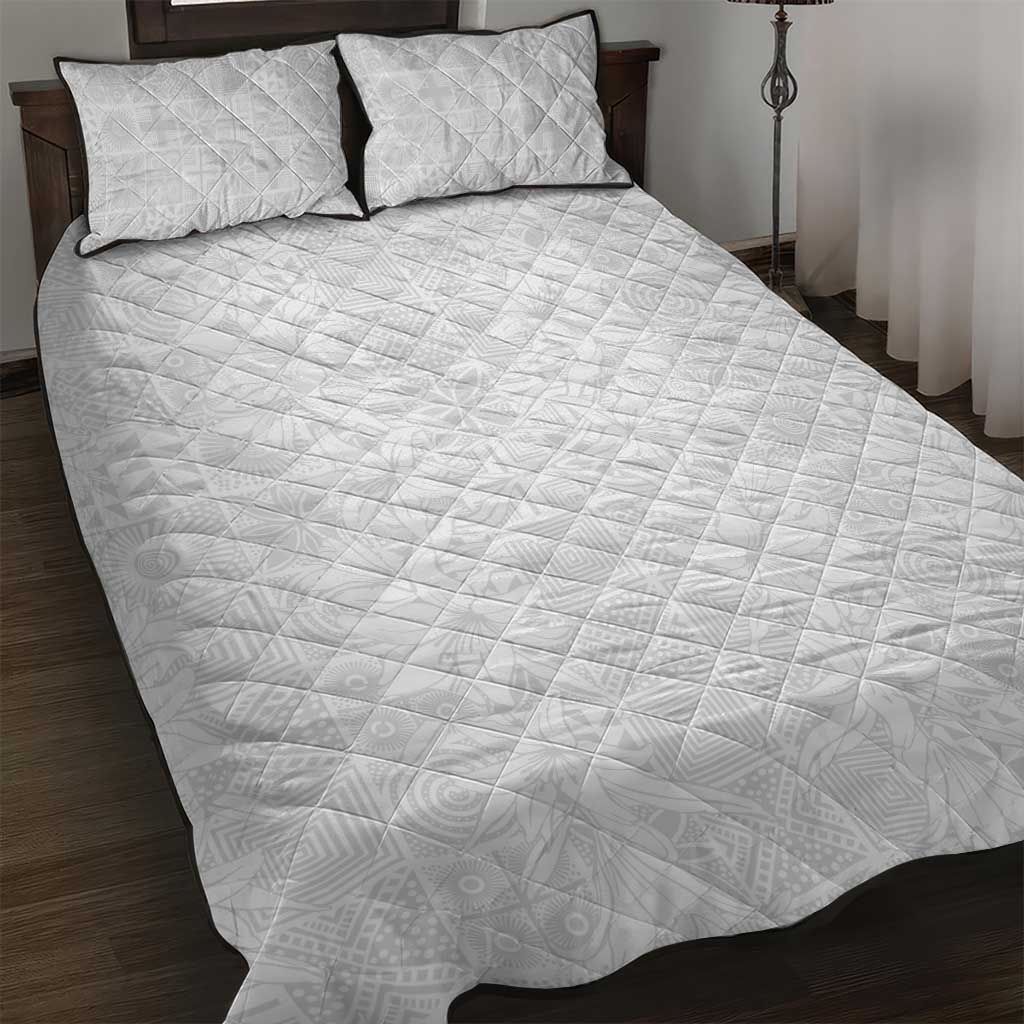 Nigeria Yoruba Osun-Osogbo Festival Quilt Bed Set White Lily Lei - African Pride