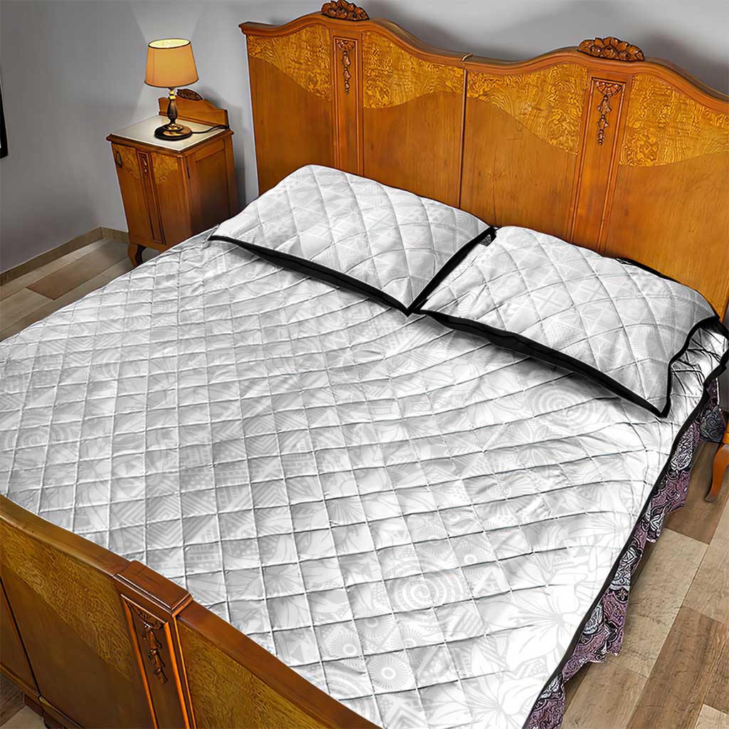 Nigeria Yoruba Osun-Osogbo Festival Quilt Bed Set White Lily Lei - African Pride