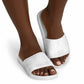 Nigeria Osun-Osogbo Festival Slide Sandals White Lily Lei With Yoruba Pattern