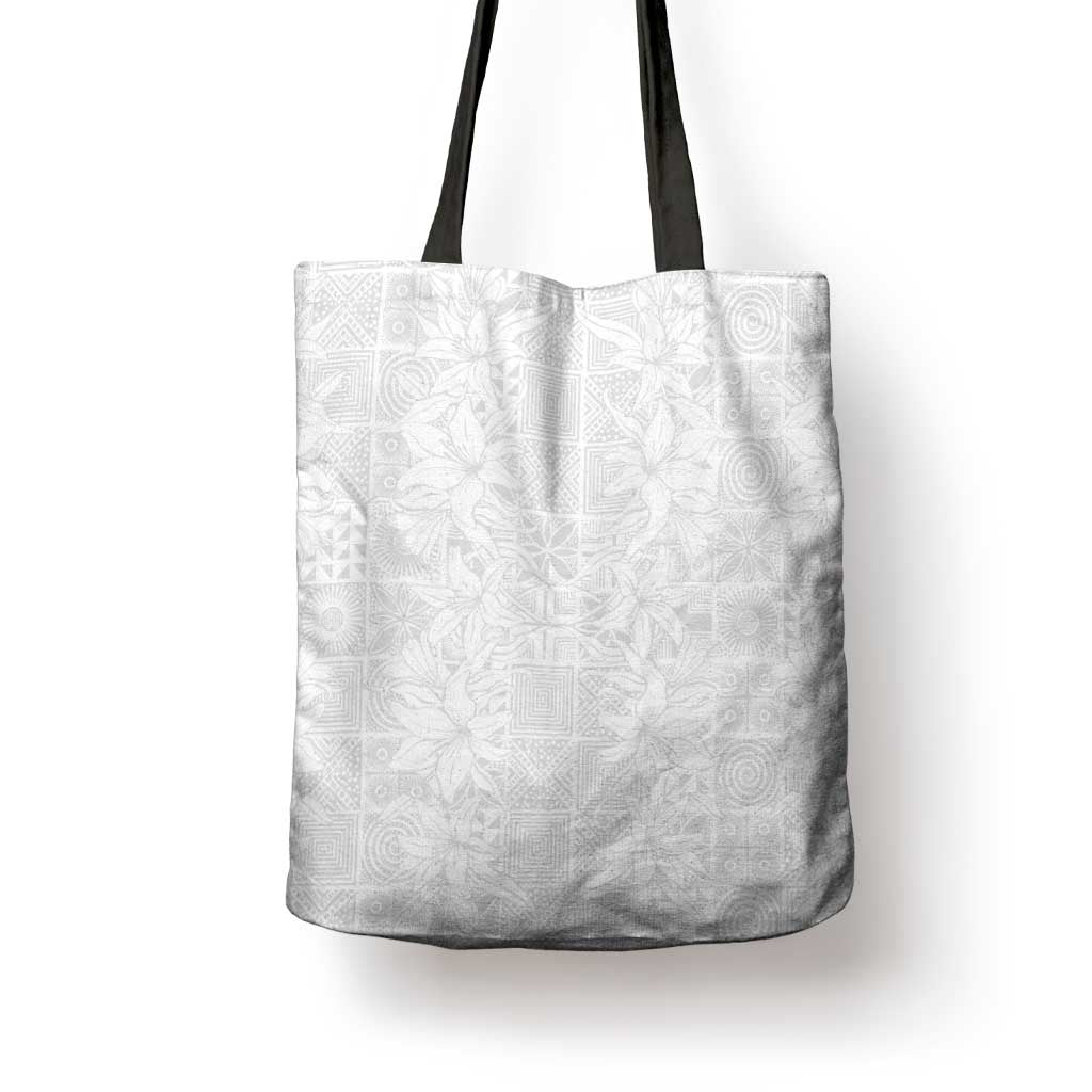 Nigeria Osun-Osogbo Festival Tote Bag White Lily Lei With Yoruba Pattern
