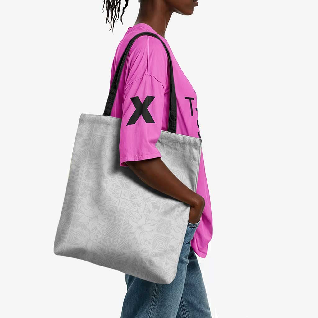 Nigeria Osun-Osogbo Festival Tote Bag White Lily Lei With Yoruba Pattern