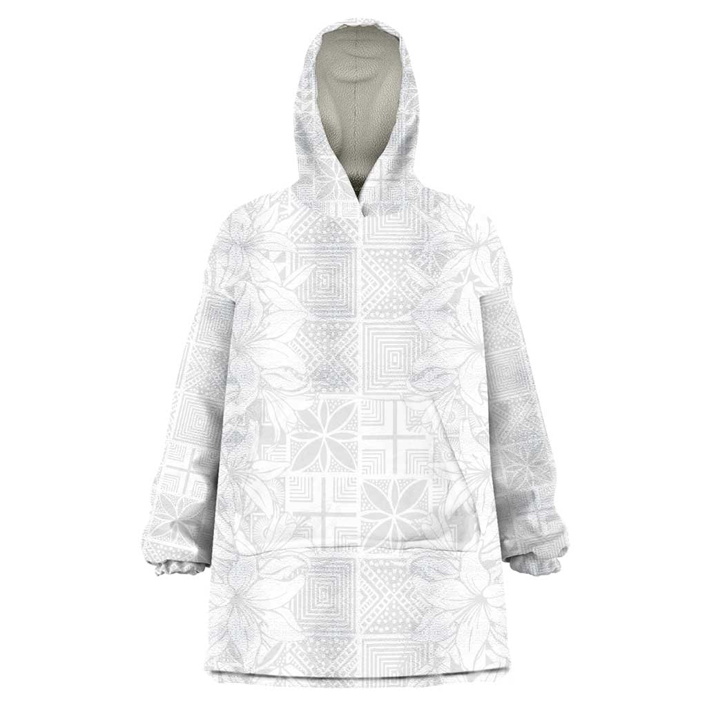 Nigeria Yoruba Osun-Osogbo Festival Wearable Blanket Hoodie White Lily Lei - African Pride