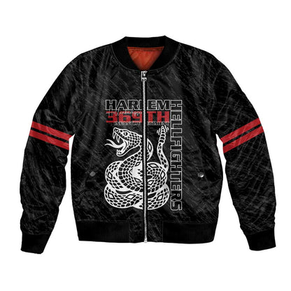 Harlem Hellfighters Bomber Jacket Harlem Rattlers - Don't Tread on Me - African Pride