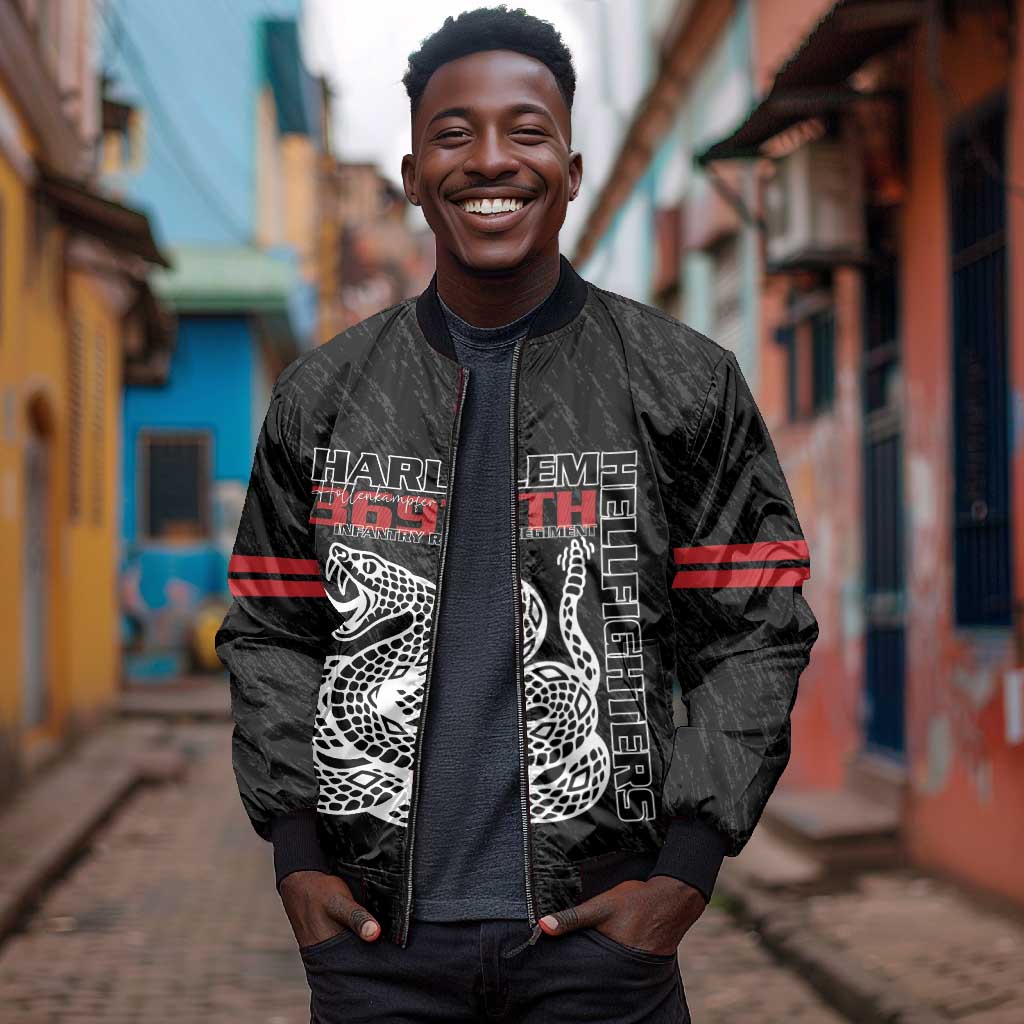 Harlem Hellfighters Bomber Jacket Harlem Rattlers - Don't Tread on Me - African Pride