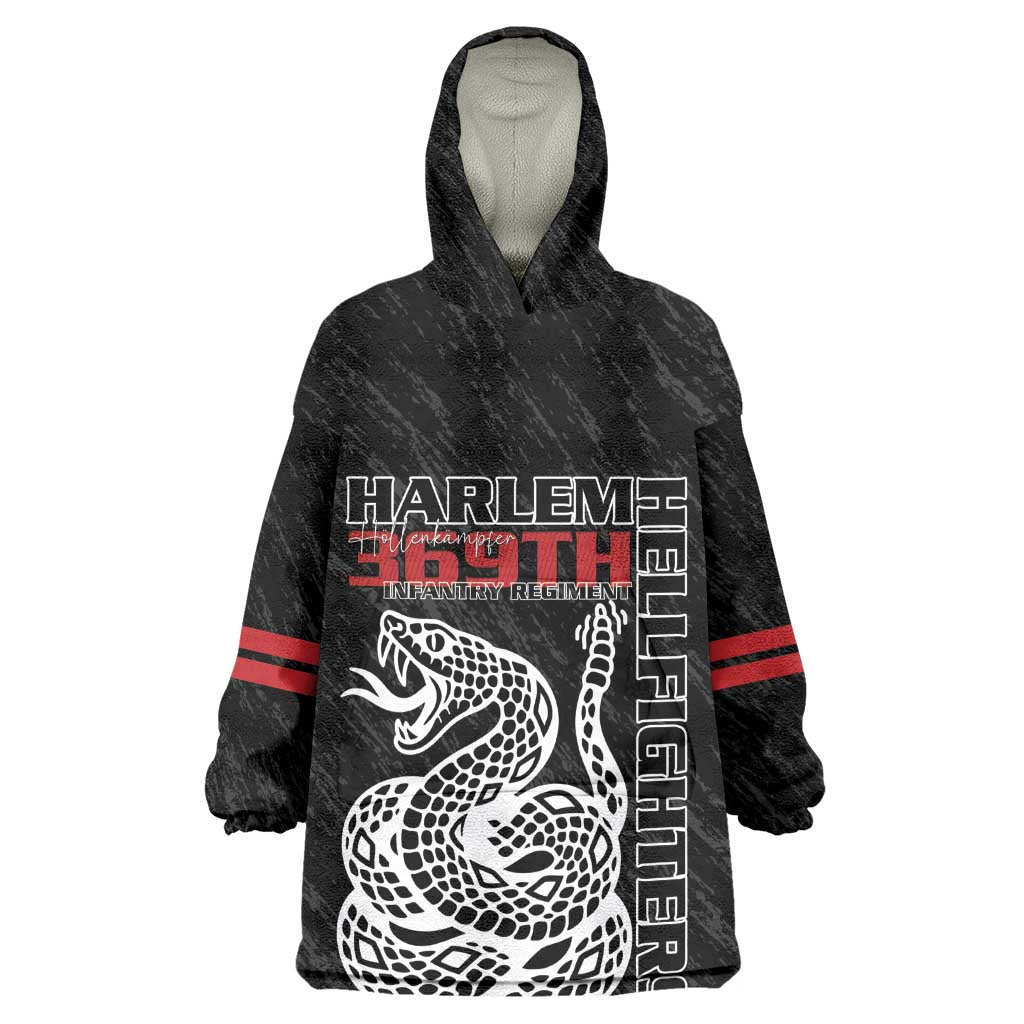 Harlem Hellfighters Kid Wearable Blanket Hoodie Harlem Rattlers - Don't Tread on Me - African Pride