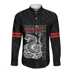 Harlem Hellfighters Long Sleeve Button Shirt Harlem Rattlers - Don't Tread on Me - African Pride