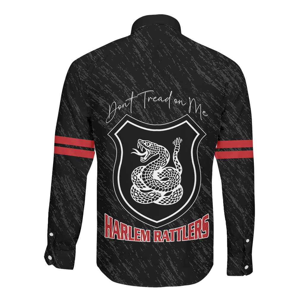 Harlem Hellfighters Long Sleeve Button Shirt Harlem Rattlers - Don't Tread on Me - African Pride