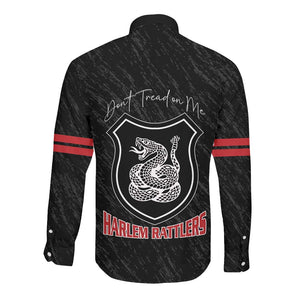 Harlem Hellfighters Long Sleeve Button Shirt Harlem Rattlers - Don't Tread on Me - African Pride