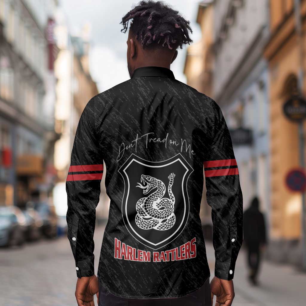 Harlem Hellfighters Long Sleeve Button Shirt Harlem Rattlers - Don't Tread on Me - African Pride