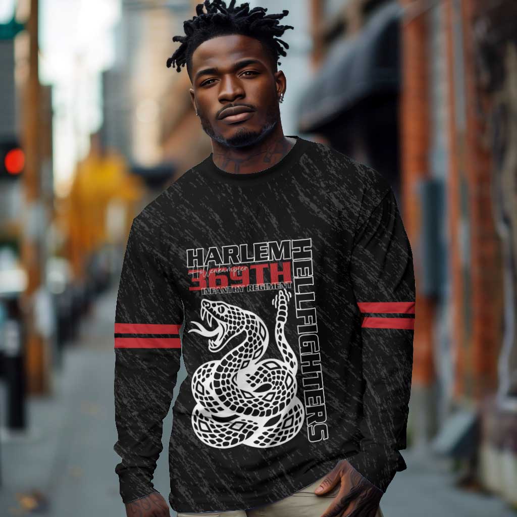 Harlem Hellfighters Long Sleeve Shirt Harlem Rattlers - Don't Tread on Me - African Pride
