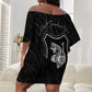Harlem Hellfighters Off Shoulder Short Dress Harlem Rattlers - Don't Tread on Me - African Pride