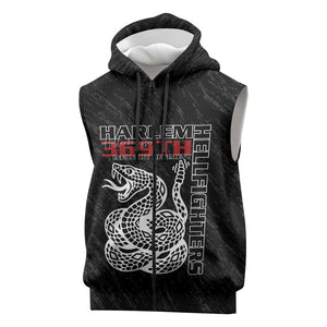 Harlem Hellfighters Sleeveless Zip Hoodie Harlem Rattlers - Don't Tread on Me - African Pride