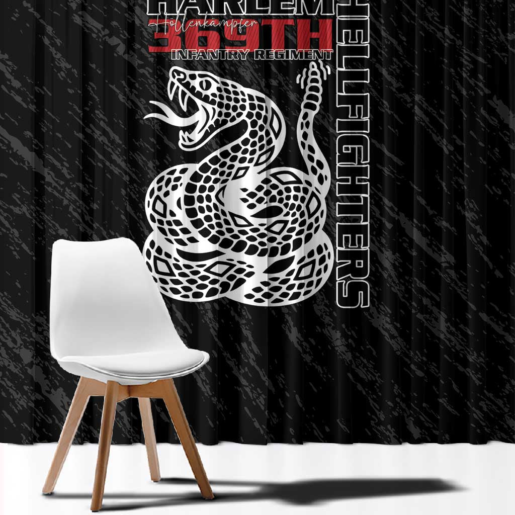 Harlem Hellfighters Window Curtain Harlem Rattlers - Don't Tread on Me - African Pride
