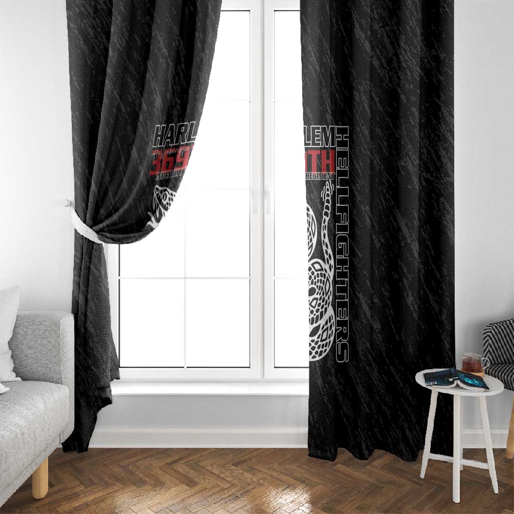 Harlem Hellfighters Window Curtain Harlem Rattlers - Don't Tread on Me - African Pride