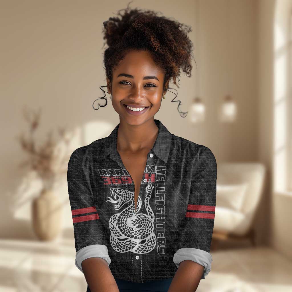 Harlem Hellfighters Women Casual Shirt Harlem Rattlers - Don't Tread on Me - African Pride
