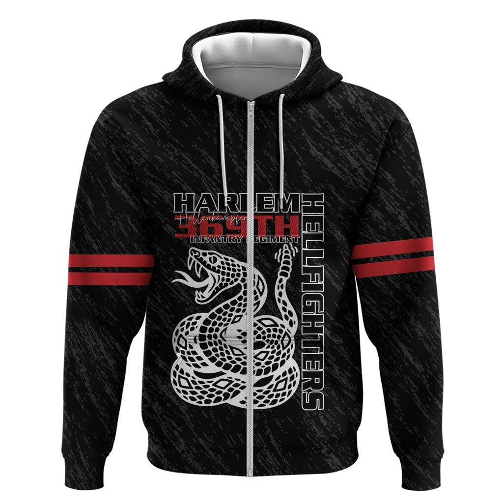 Harlem Hellfighters Zip Hoodie Harlem Rattlers - Don't Tread on Me - African Pride