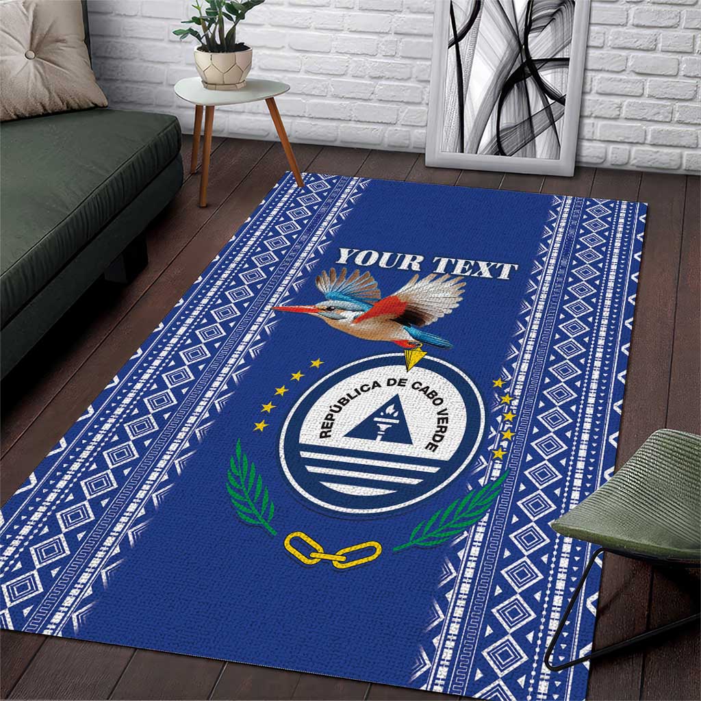 Personalised Cape Verde Area Rug Grey Headed Kingfisher - Coat Of Arms