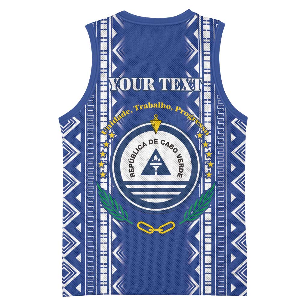 Personalised Cape Verde Basketball Jersey Grey Headed Kingfisher - Coat Of Arms LT15