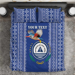 Personalised Cape Verde Bedding Set Grey Headed Kingfisher - Coat Of Arms