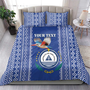 Personalised Cape Verde Bedding Set Grey Headed Kingfisher - Coat Of Arms