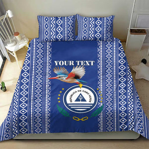 Personalised Cape Verde Bedding Set Grey Headed Kingfisher - Coat Of Arms