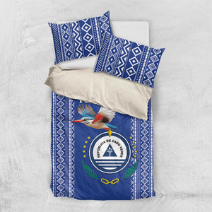 Personalised Cape Verde Bedding Set Grey Headed Kingfisher - Coat Of Arms