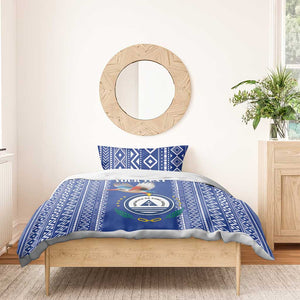 Personalised Cape Verde Bedding Set Grey Headed Kingfisher - Coat Of Arms