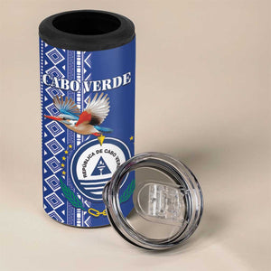 Personalised Cape Verde 4 in 1 Can Cooler Tumbler Grey Headed Kingfisher - Coat Of Arms