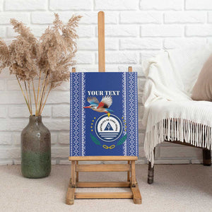 Personalised Cape Verde Canvas Wall Art Grey Headed Kingfisher - Coat Of Arms