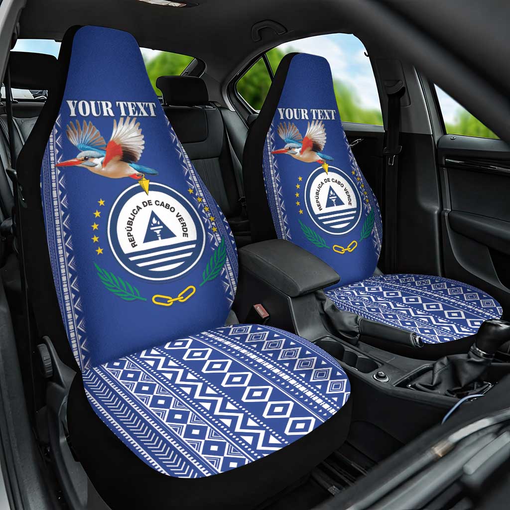 Personalised Cape Verde Car Seat Cover Grey Headed Kingfisher - Coat Of Arms