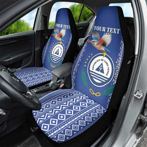 Personalised Cape Verde Car Seat Cover Grey Headed Kingfisher - Coat Of Arms