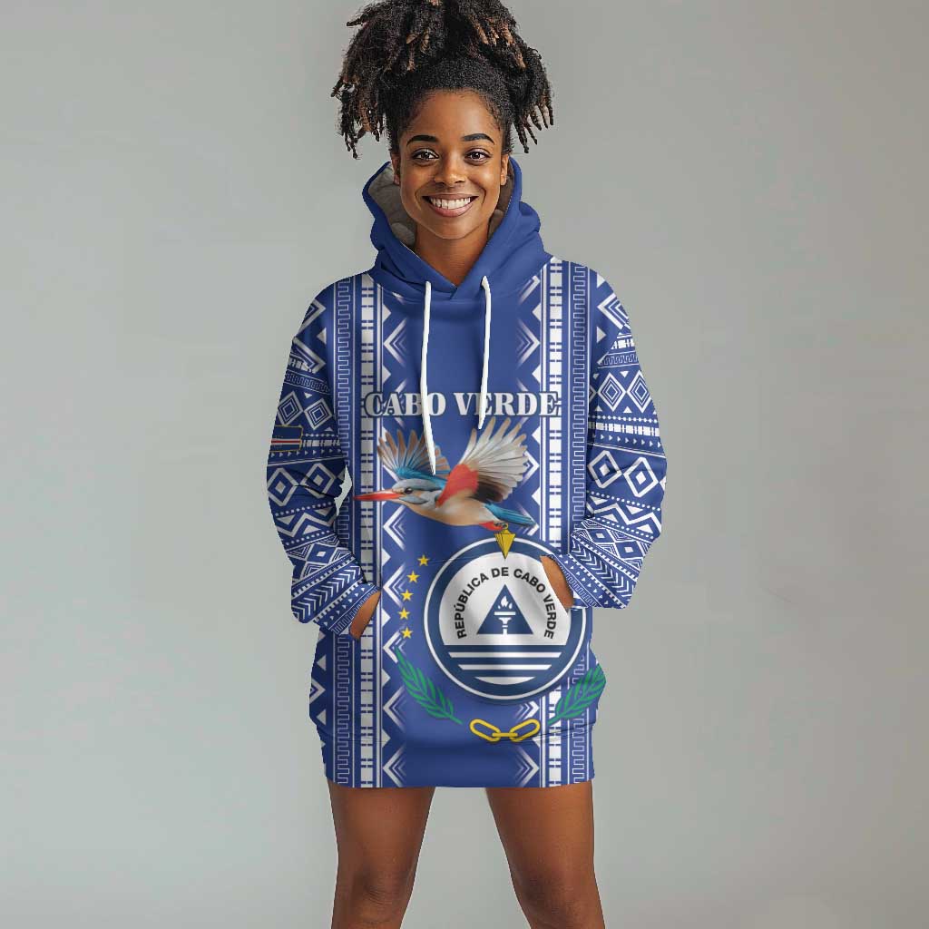 Personalised Cape Verde Hoodie Dress Grey Headed Kingfisher - Coat Of Arms