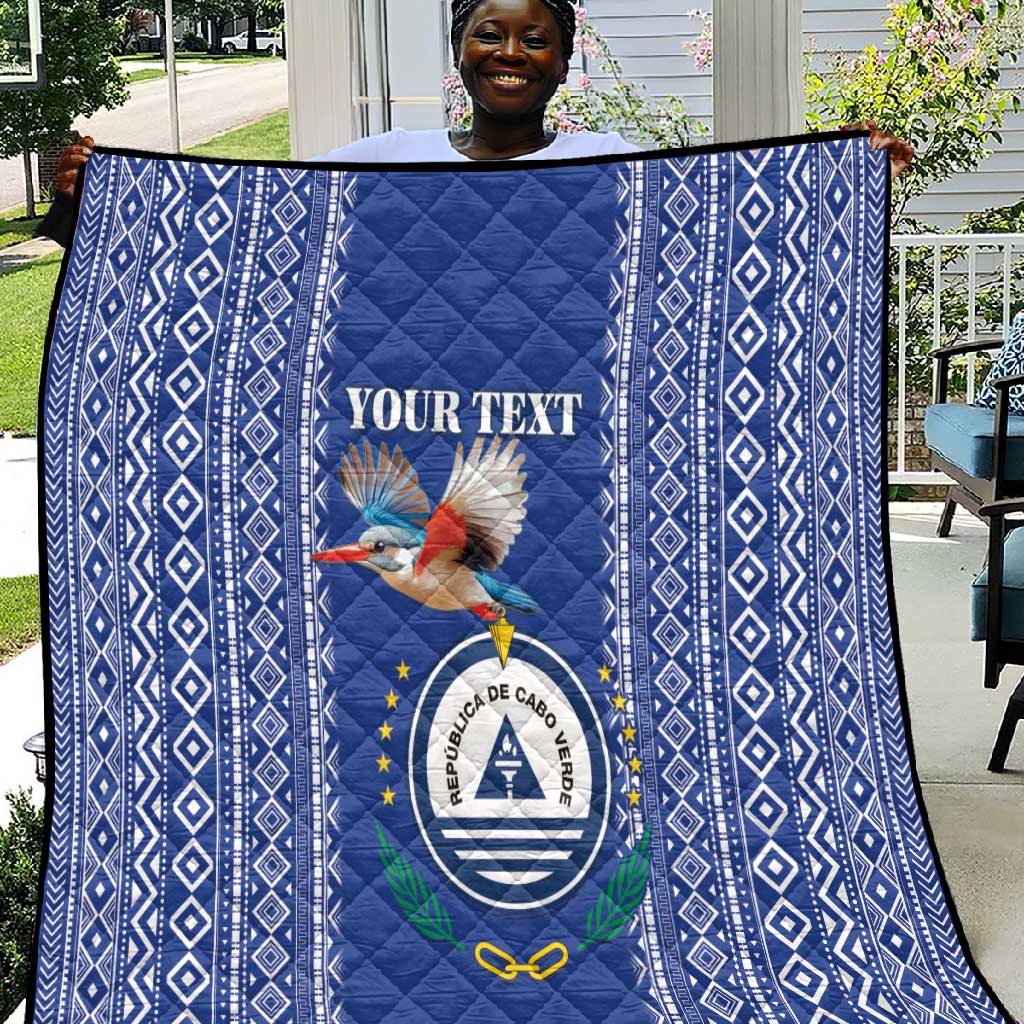 Personalised Cape Verde Quilt Grey Headed Kingfisher - Coat Of Arms