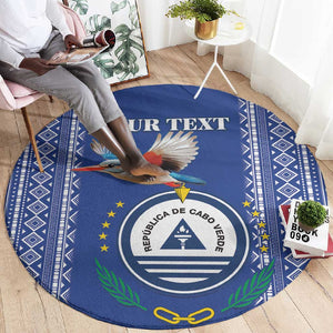 Personalised Cape Verde Round Carpet Grey Headed Kingfisher - Coat Of Arms