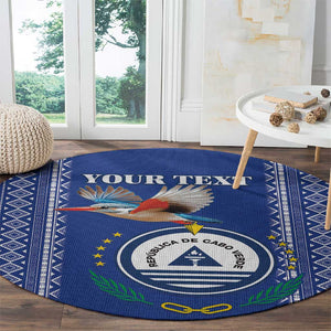 Personalised Cape Verde Round Carpet Grey Headed Kingfisher - Coat Of Arms