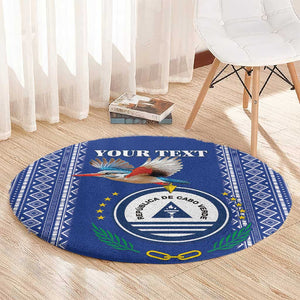 Personalised Cape Verde Round Carpet Grey Headed Kingfisher - Coat Of Arms