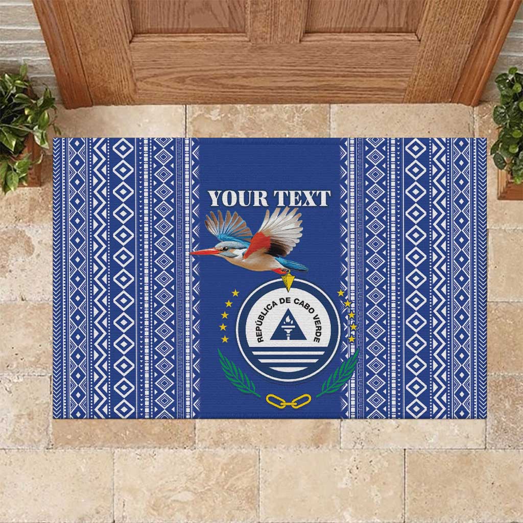 Personalised Cape Verde Rubber Doormat Grey Headed Kingfisher - Coat Of Arms