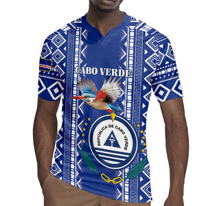 Personalised Cape Verde Rugby Jersey Grey Headed Kingfisher - Coat Of Arms